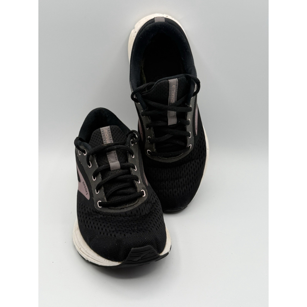 Womens Brooks Signal 3 Black Knit Athletic Road Running Sneakers Size 8